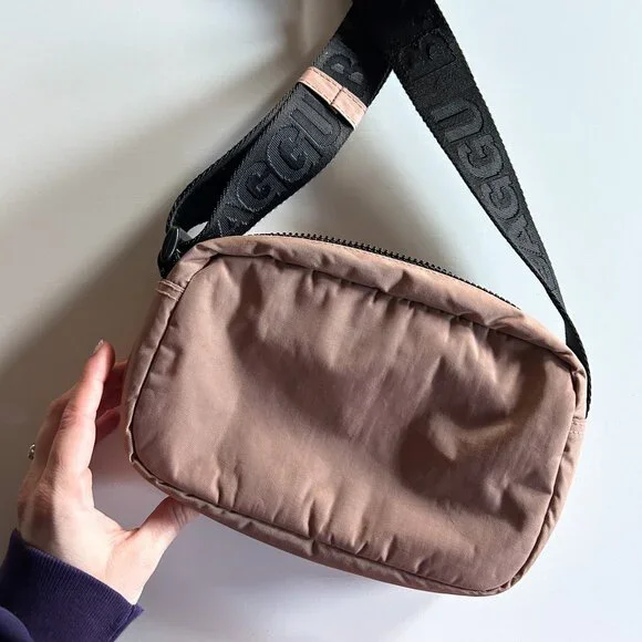 BAGGU Cocoa Light Brown Nylon Crossbody Camera Bag - Picture 4 of 9